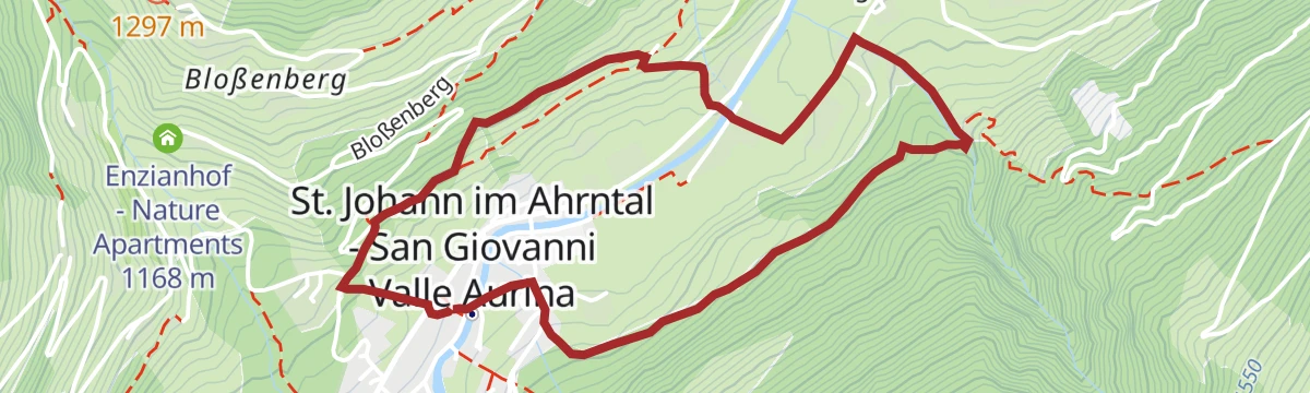 Route map: Village circular trail St. Johann/S. Giovanni